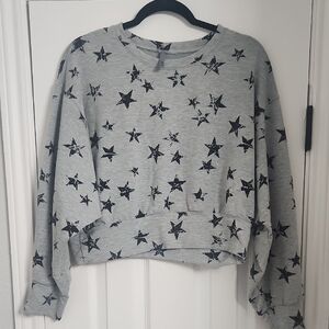 Jolie Gray Sweatshirt with Black Star Design